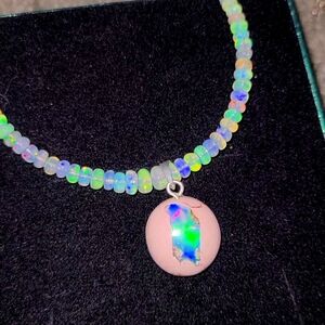 ***SOLD***Ethiopian Welo Opal & Mexican Cantera Opal Necklace